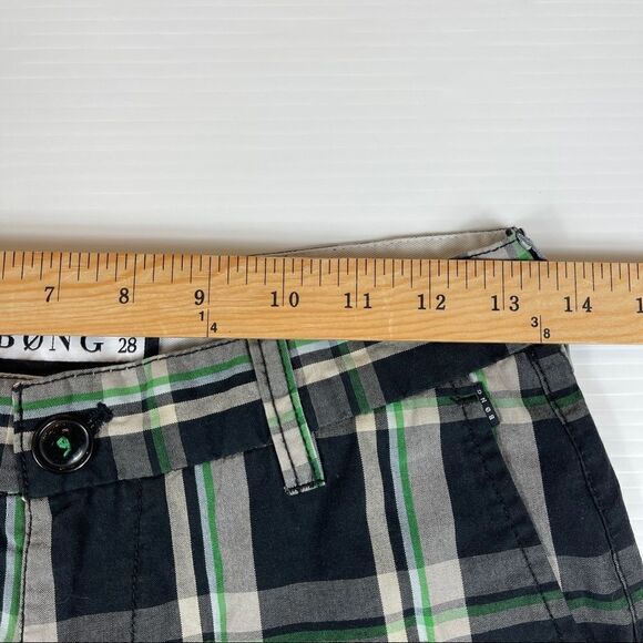 Billabong Women's Chino Shorts Plaid Casual Summer Mid Length Flat Front Size 28 - Picture 6 of 9